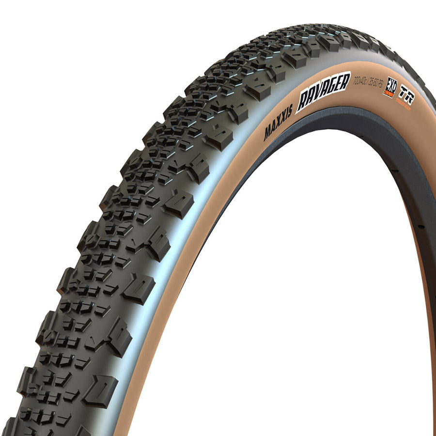 Maxxis, Ravager, Gravel Tire, 700x40C, Folding, Tubeless Ready, Dual, EXO, 120TPI, Black