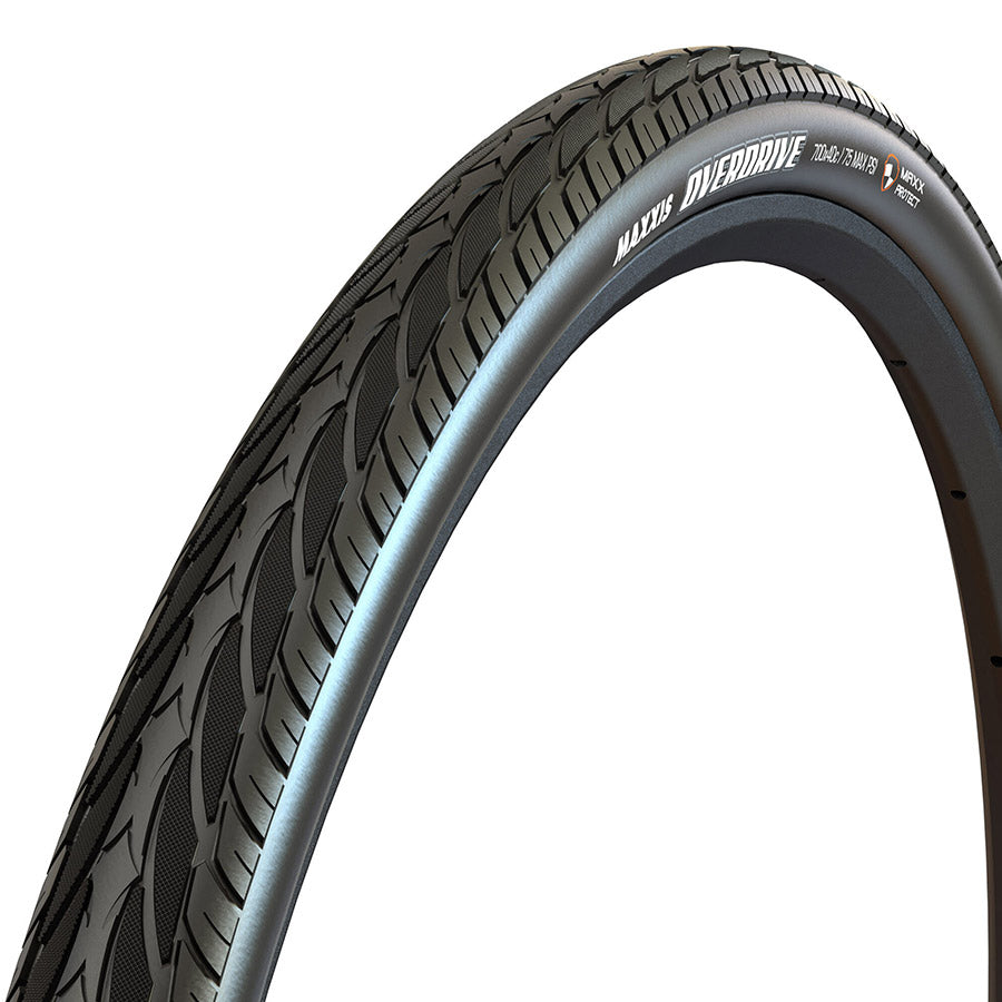 Maxxis, Overdrive Excel, Hybrid Tire, 700x47C, Wire, Clincher, Single, SilkShield, Reflective, 60TPI, Black