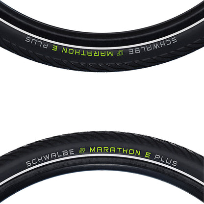 Schwalbe, Marathon E-Plus, Hybrid Tire, 27.5''x2.00, Wire, Clincher, Endurance, SmartGuard, 67TPI, Black