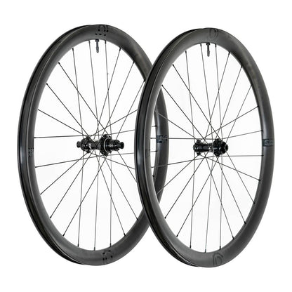 Industry Nine, Solix AL AR40, Wheel, Front and Rear, 700C / 622, Holes: F: 24, R: 24, F: 12mm, R: 12mm, F: 100, R: 142, Disc Center Lock, Shimano Road 11, Set