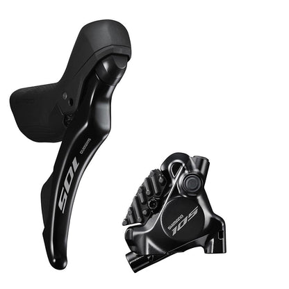 Shimano, 105 ST-R7120 / BR-R7170, Road Hydraulic Disc Brake, Front, Flat mount, 160mm, Black, IR71202DLF6SC100A