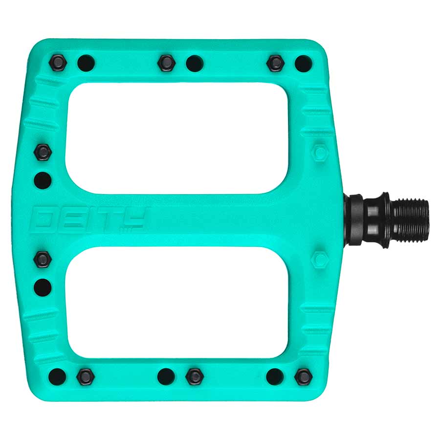 Deity, Deftrap, Platform Pedals, Body: Nylon, Spindle: Cr-Mo, Green, Pair