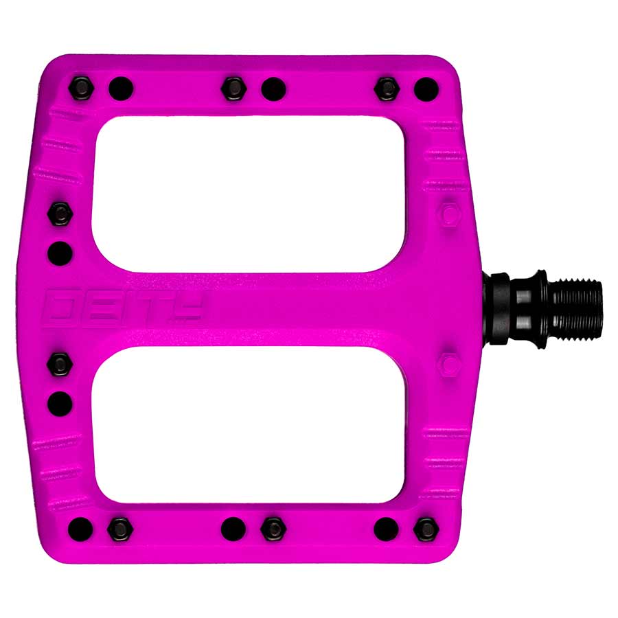 Deity, Deftrap, Platform Pedals, Body: Nylon, Spindle: Cr-Mo, Green, Pair