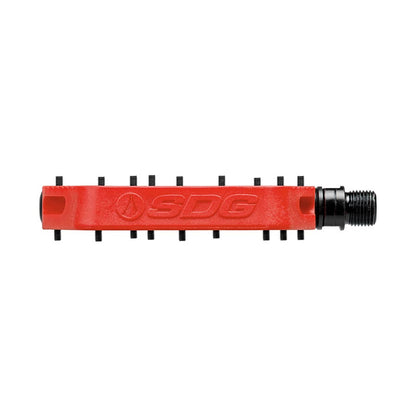 SDG Components, Comp, Platform Pedals, Body: Composite, Spindle: Cr-Mo, 9/16'', Red, Pair
