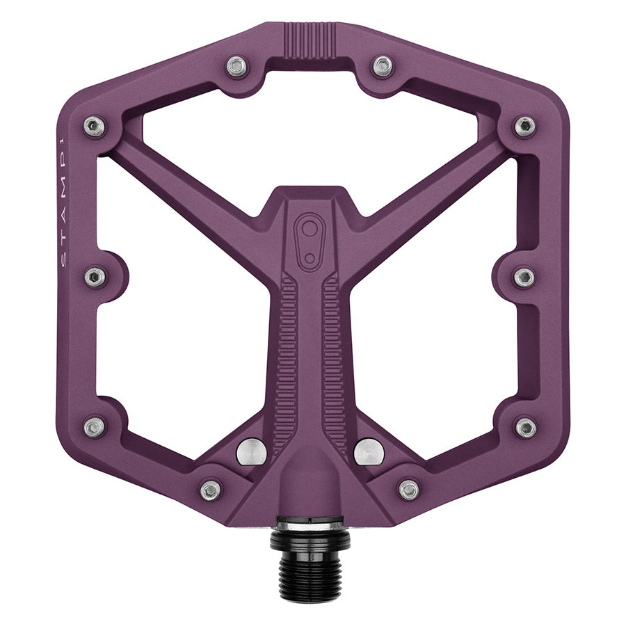 crankbrothers, STAMP 1, Platform Pedals, Body: Composite, Spindle: Cr-Mo, 9/16'', Black, Pair, Large