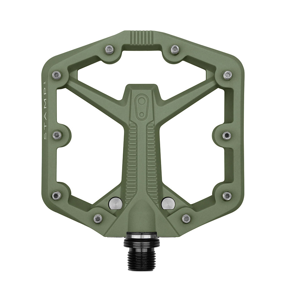 crankbrothers, STAMP 1, Platform Pedals, Body: Composite, Spindle: Cr-Mo, 9/16'', Black, Pair, Large