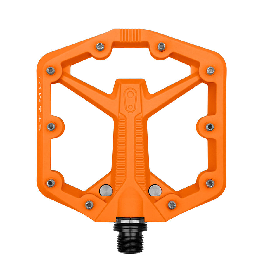 crankbrothers, STAMP 1, Platform Pedals, Body: Composite, Spindle: Cr-Mo, 9/16'', Black, Pair, Large