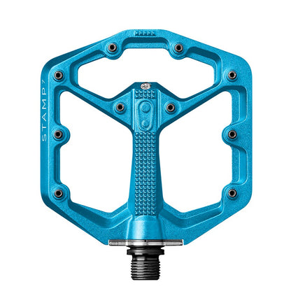 crankbrothers, STAMP 7 Large, Platform Pedals, Body: Aluminum, Spindle: Cr-Mo, 9/16'', Black, Pair