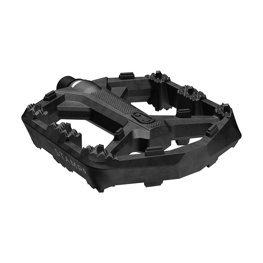 crankbrothers, STAMP 0, Platform Pedals, Body: Composite, Spindle: Cr-Mo/Steel, 9/16'', Black, Large, Pair