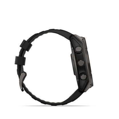 Garmin, fenix 8 Solar Sapphire 51mm, Watch, Watch Color: Grey, Wristband: Black/ Pebble Gray - Silicone