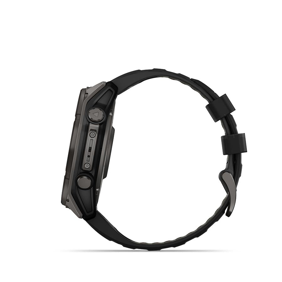 Garmin, fenix 8 Solar Sapphire 51mm, Watch, Watch Color: Grey, Wristband: Black/ Pebble Gray - Silicone