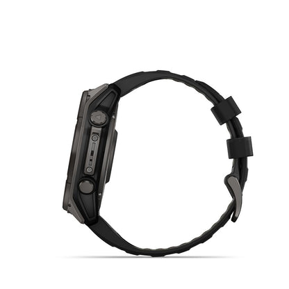 Garmin, fenix 8 Solar Sapphire 51mm, Watch, Watch Color: Grey, Wristband: Black/ Pebble Gray - Silicone