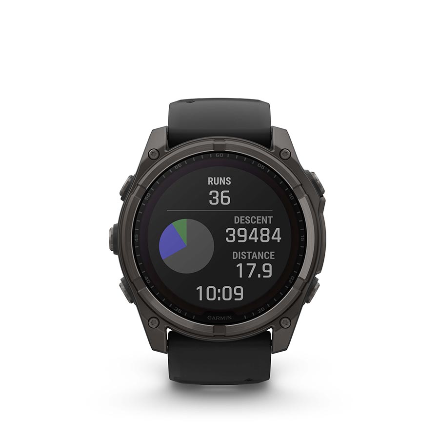 Garmin, fenix 8 Solar Sapphire 51mm, Watch, Watch Color: Grey, Wristband: Black/ Pebble Gray - Silicone