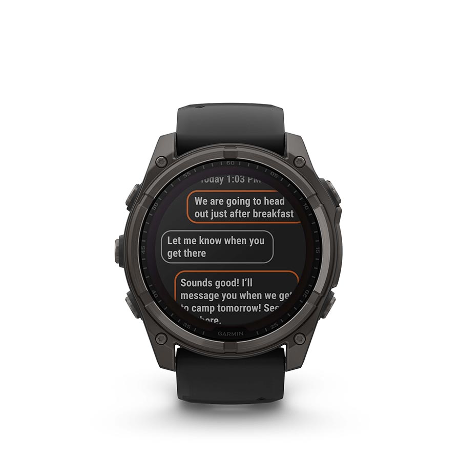 Garmin, fenix 8 Solar Sapphire 51mm, Watch, Watch Color: Grey, Wristband: Black/ Pebble Gray - Silicone