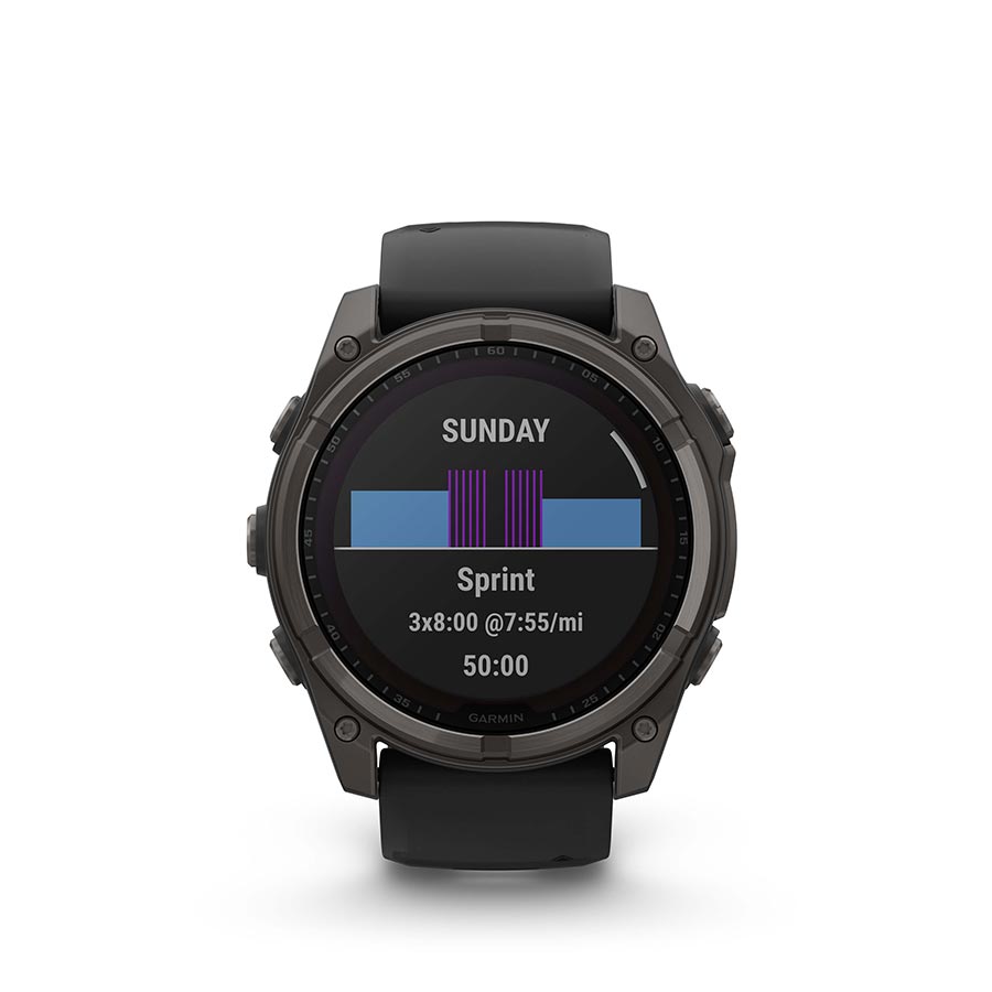 Garmin, fenix 8 Solar Sapphire 51mm, Watch, Watch Color: Grey, Wristband: Black/ Pebble Gray - Silicone