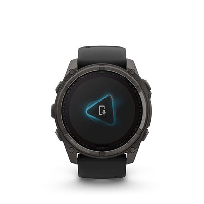Garmin, fenix 8 Solar Sapphire 51mm, Watch, Watch Color: Grey, Wristband: Black/ Pebble Gray - Silicone