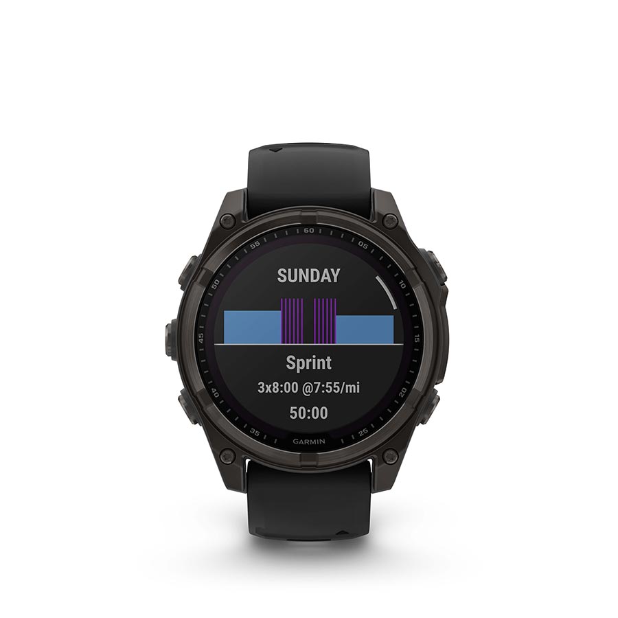 Garmin, fenix 8 Solar Sapphire 47mm, Watch, Watch Color: Grey, Wristband: Black/ Pebble Gray - Silicone