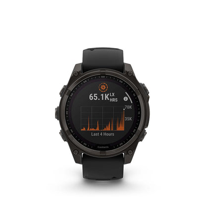 Garmin, fenix 8 Solar Sapphire 47mm, Watch, Watch Color: Grey, Wristband: Black/ Pebble Gray - Silicone