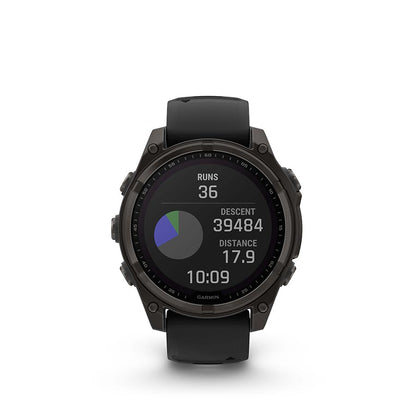 Garmin, fenix 8 Solar Sapphire 47mm, Watch, Watch Color: Grey, Wristband: Black/ Pebble Gray - Silicone