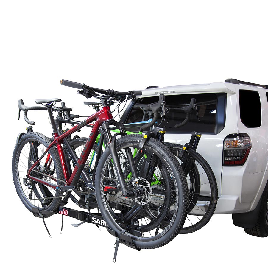 Saris, Superclamp G3, Hitch Mount Rack, 2'', Bikes: 4, Max weight per bike: 60 lb for 2 closest - 35 lb for 2 furthest trays