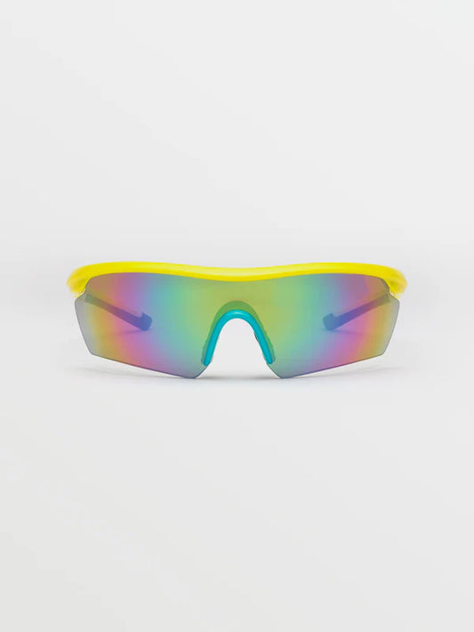 Volcom Download Sunglasses Gloss Yellow/Aqua/Rainbow Mirror
