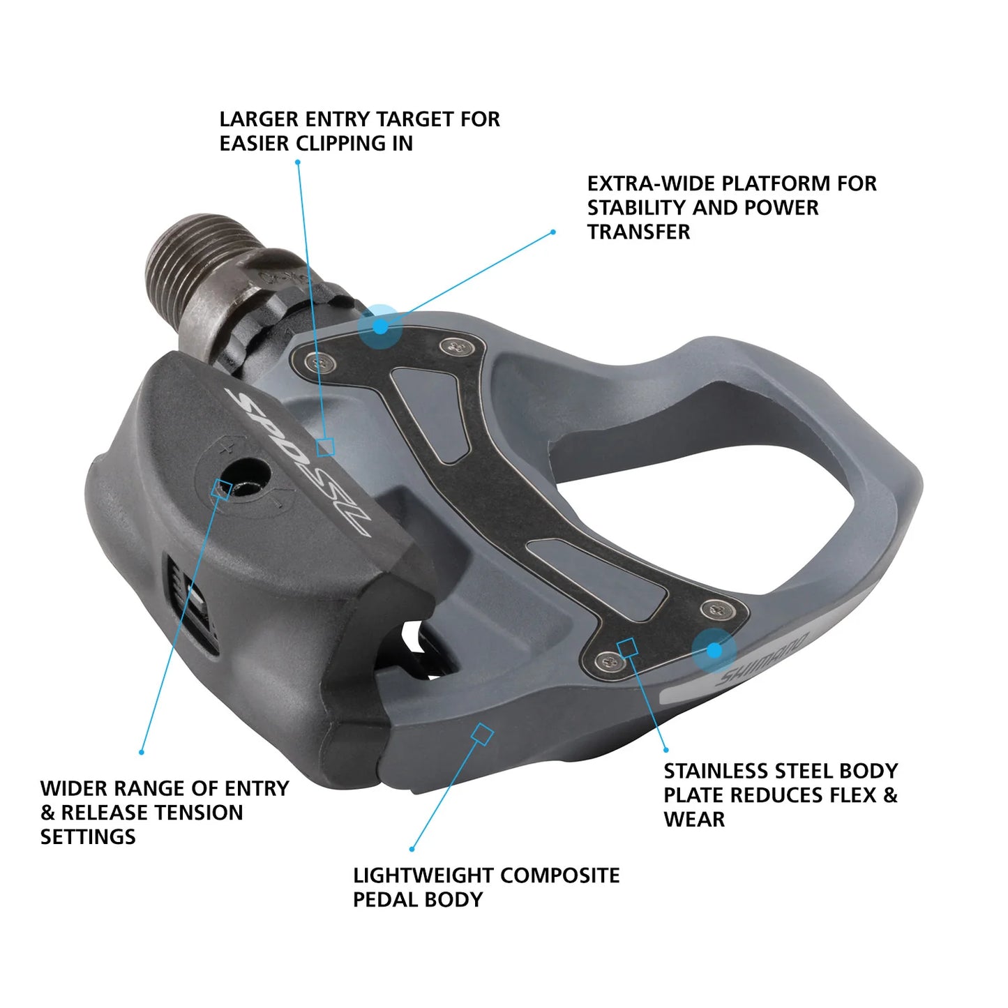 SHIMANO Pedal (SPD-SL) PD-R550 Single Sided Gray